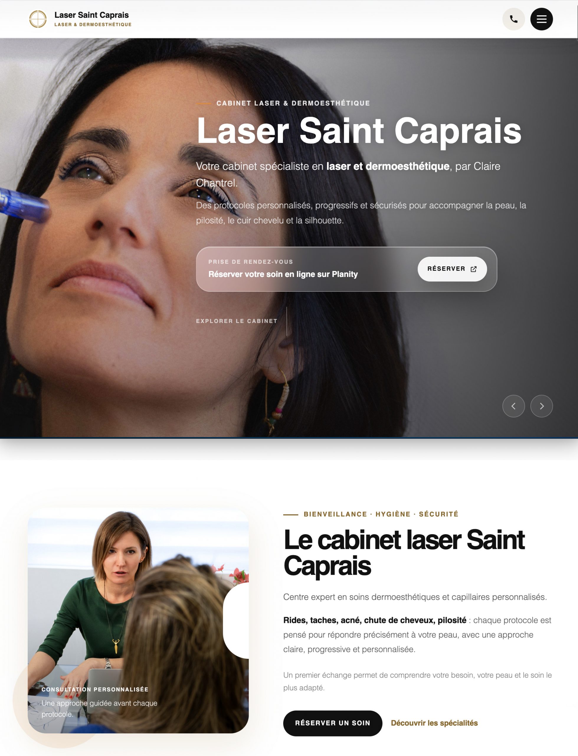 Exemple de création de site internet professionnel pour une indépendante